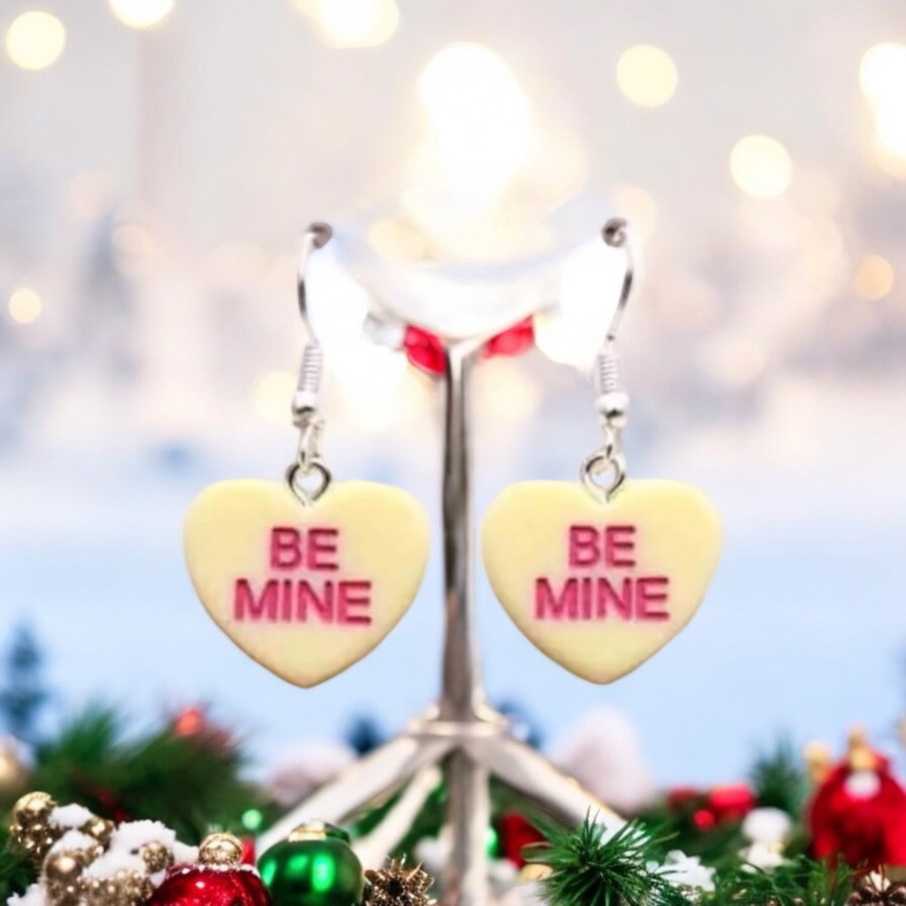 Be Mine Yellow Candy Valentine Dangle Earrings